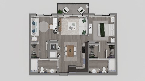 bedroom floor plan an in 3d